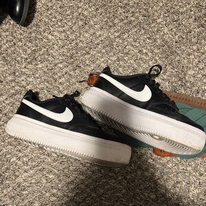 Nike Black and White Platform Sneakers